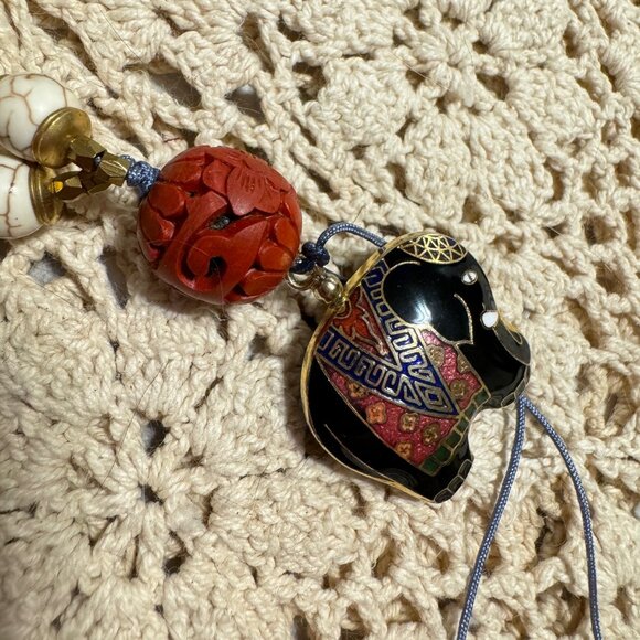 CINNABAR ELEPHANT Handmade Semi Precious 8mm Gemstone 108 Bead Mala Neck… - Picture 2 of 16